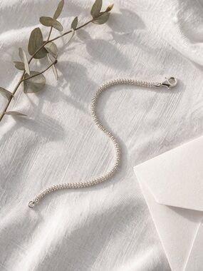 925 Italy IBB Sterling Silver Diamond Cut Sparkle Bracelet